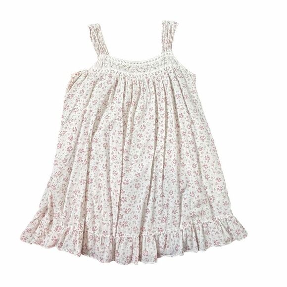 Vintage Nightgown small white pink lace Floral Sleeveless Cotton sleep Dress S - Picture 11 of 11